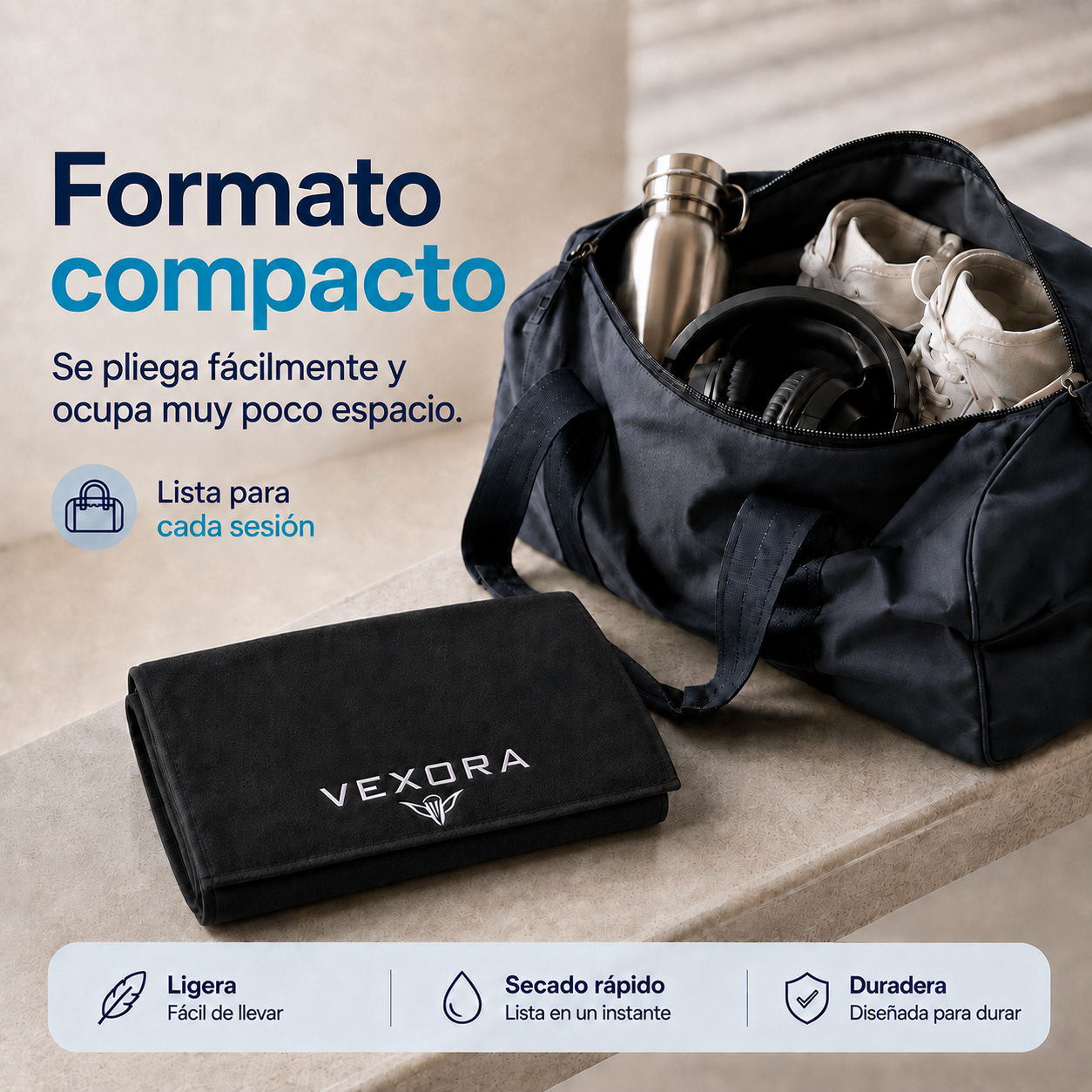Vexora — Toalla deportiva con capucha